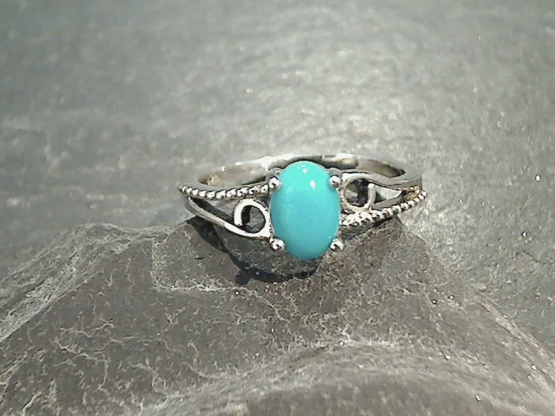 Size 6 Turquoise, Sterling Silver Ring