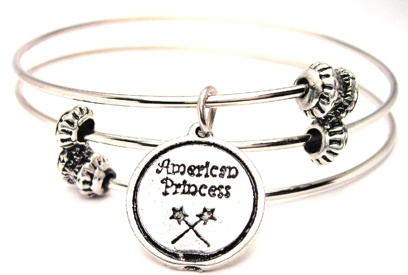 American Princess Triple Style Expandable Bangle Bracelet