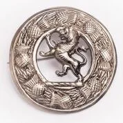 Large Rampant Lion Antique Nickel Brooch