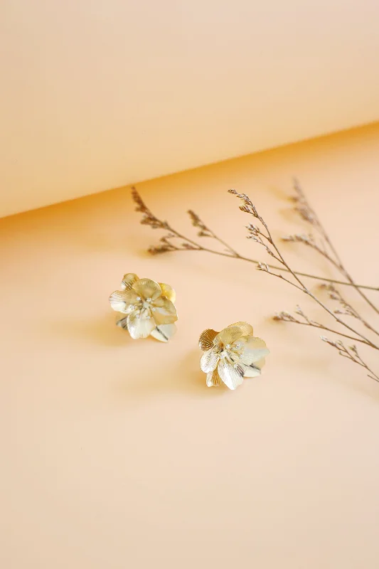 Golden Flower Post Earrings