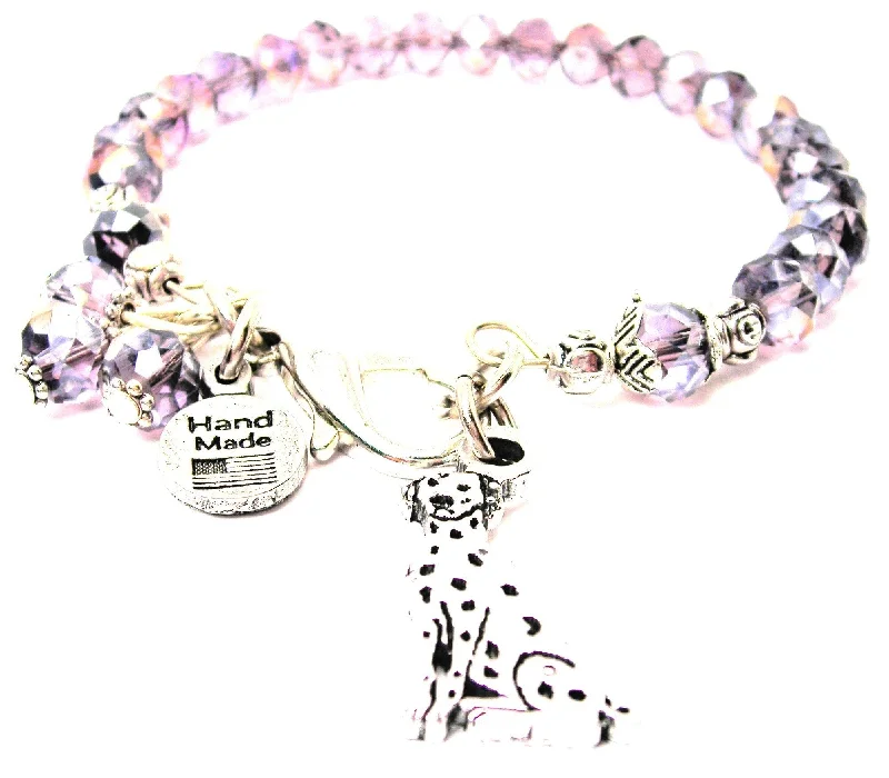 Sitting Dalmatian Splash Of Color Crystal Bracelet