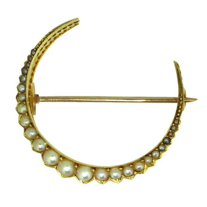 Pearl Crescent Brooch