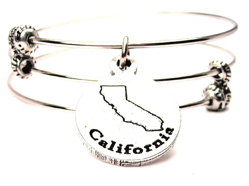 California Circle Triple Style Expandable Bangle Bracelet