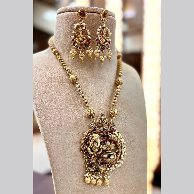 Jewel Addiction Gold Plated Pota Stone Necklace Set