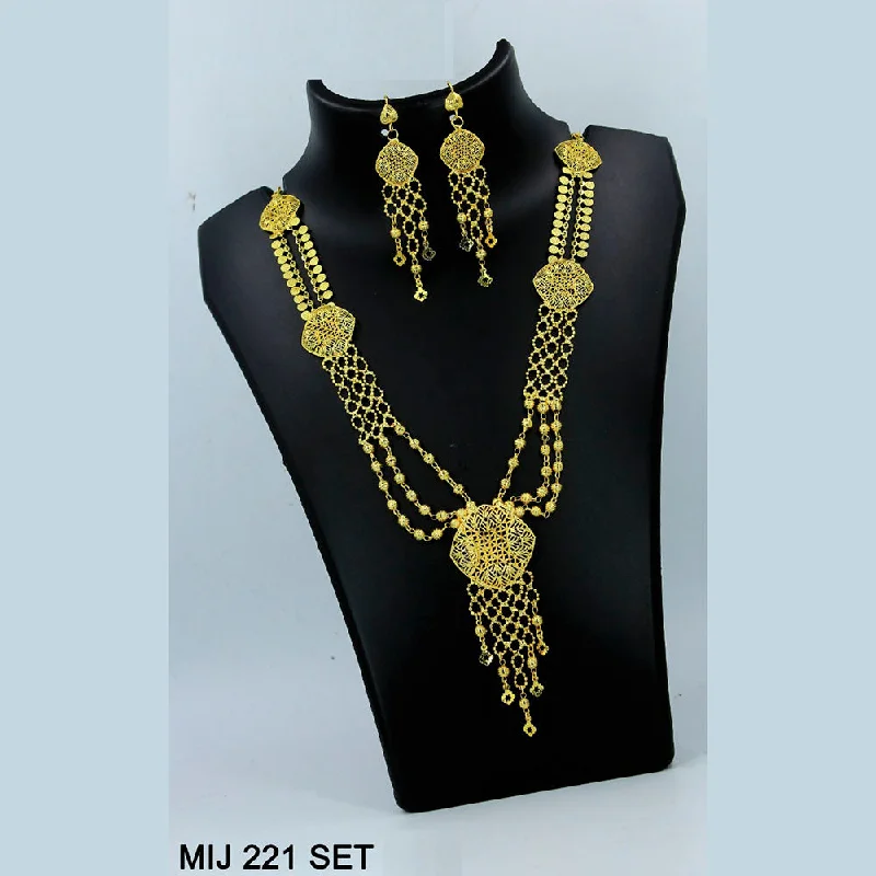 Mahavir Forming Gold Necklace Set   - MIJ Set 221