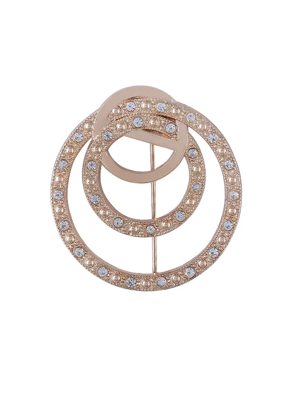 Round Shape Ring Design Decorative Diamond Brooch Pin