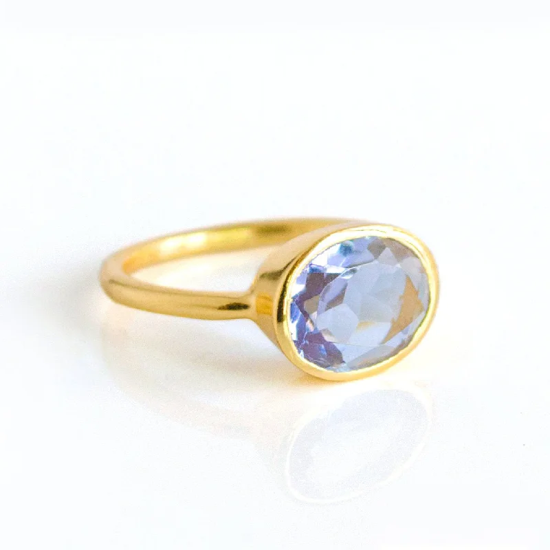 Oval Alexandrite Quartz Ring - June Birthstone