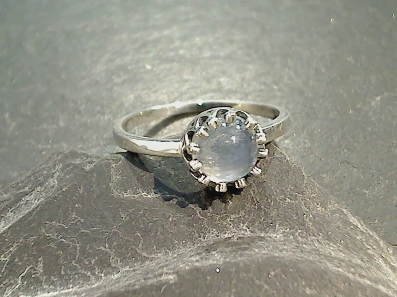 Size 9 Moonstone, Sterling Silver Ring