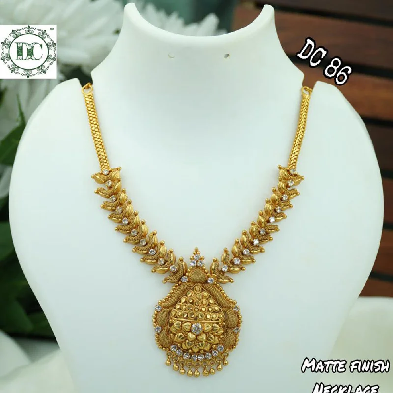 Diksha Collection Gold Plated Pota Stone Necklace Set