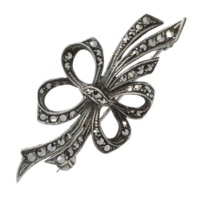 Marcasite Bow Brooch