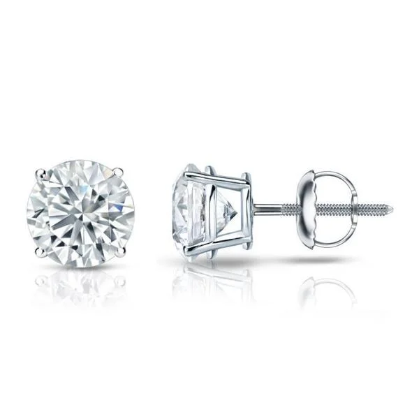 Auriya Platinum GIA Certified 6.00 carat TDW Round Diamond Stud Earrings