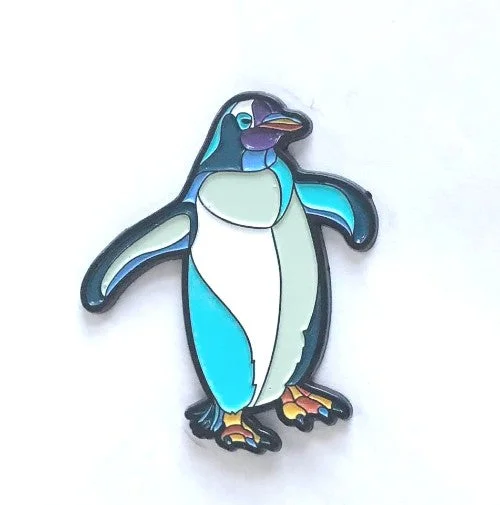 Little Blue Penguin Art Brooch / Pin (1 1/2" Tall)