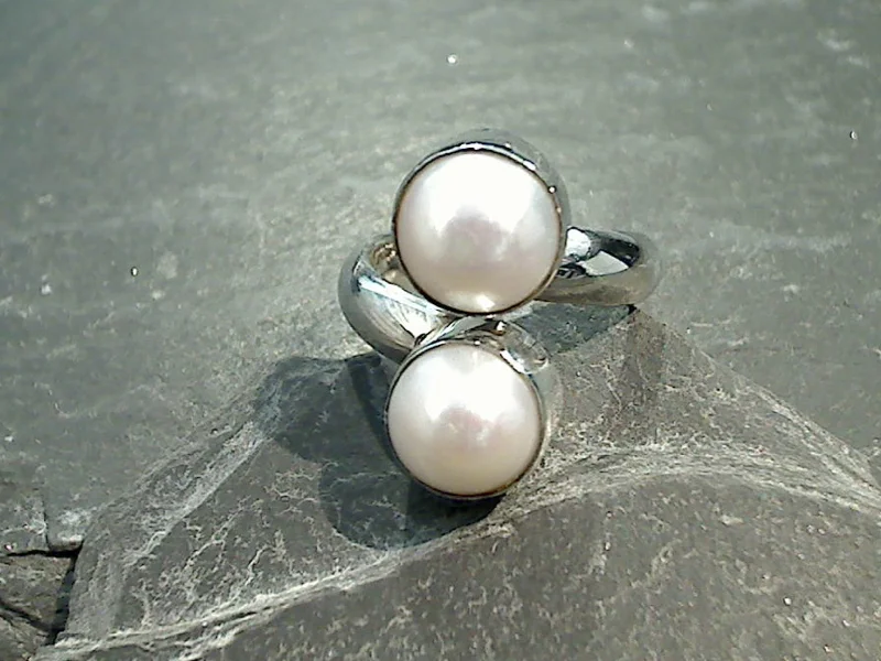 Adjustable Size Pearl, Fine Sterling Silver Ring