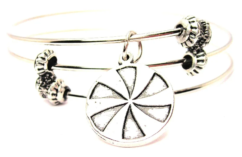 Peppermint Wheel Triple Style Expandable Bangle Bracelet