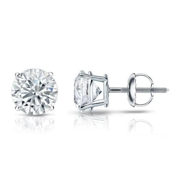 Auriya 14k Gold GIA Certified 4.50 ct. TDW Round Diamond Stud Earrings