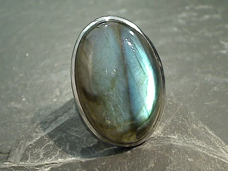 Size 9 Labradorite, Sterling Silver Ring