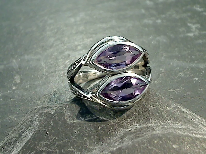 Size 6 Amethyst, Sterling Silver Ring