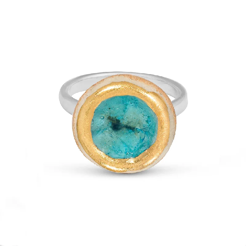 Small Round Turquoise Reef Adjustable Ring