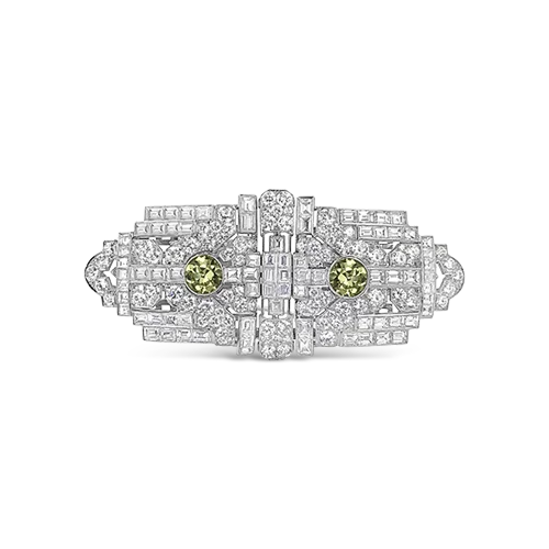 J.E. Caldwell Estate Diamond Brooch/Clips