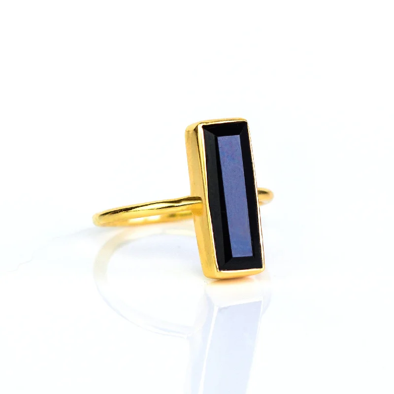 Black Onyx Bar Ring