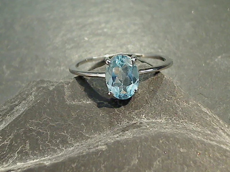 Size 10 Blue Topaz, Sterling Silver Ring