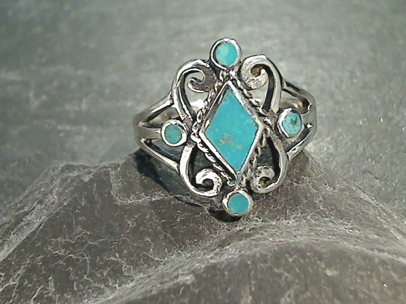 Size 6.75 Turquoise, Sterling Silver Ring