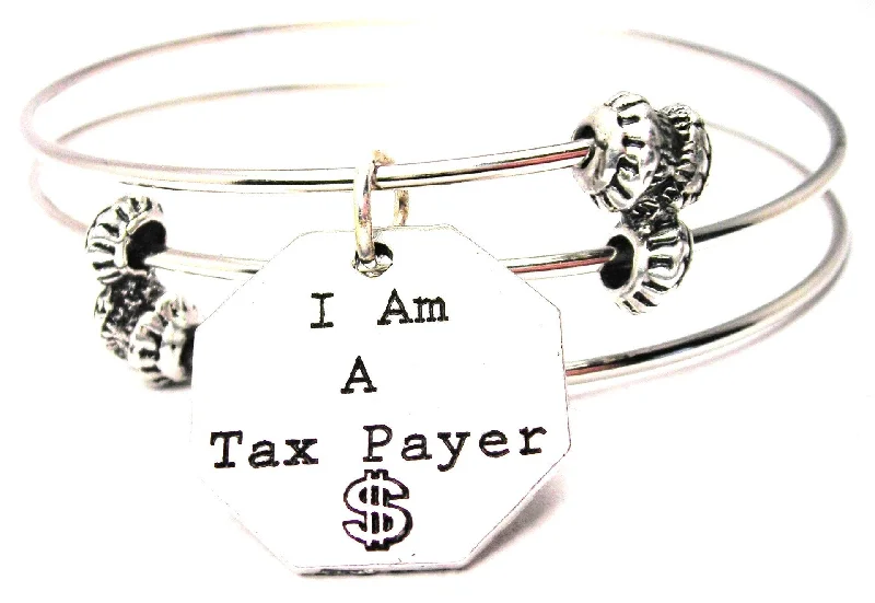 I Am A Tax Payer Triple Style Expandable Bangle Bracelet