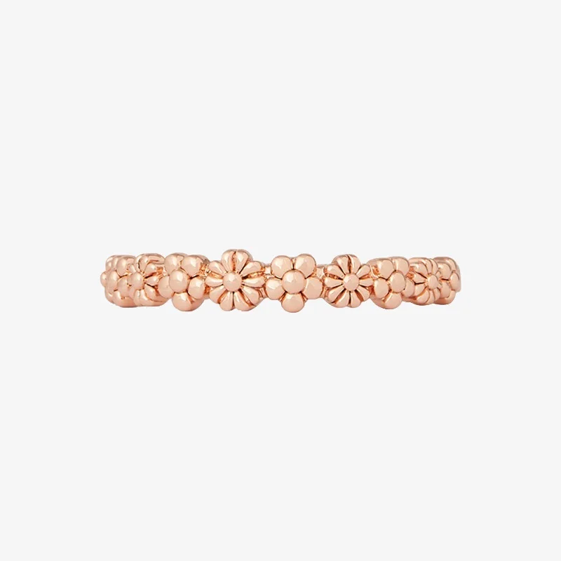 Rose Gold Floral Stacking Ring