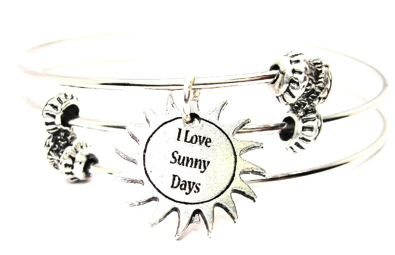 I Love Sunny Days Triple Style Expandable Bangle Bracelet