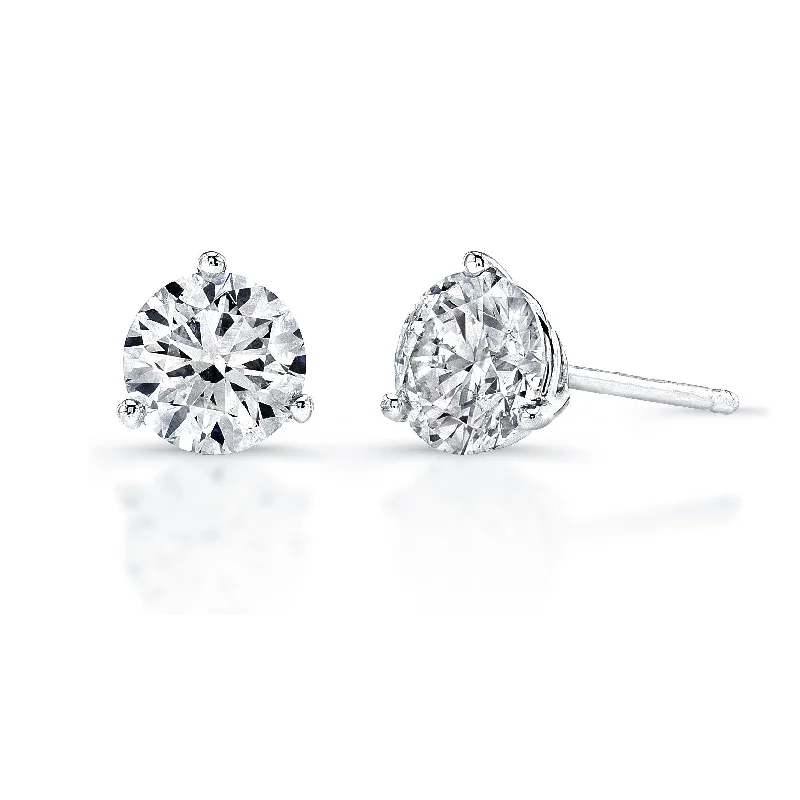 Lab Grown Martini-Set Diamond Stud Earrings - 1.00ctw