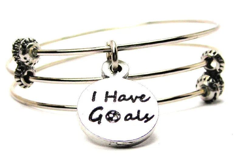 I Have Goals Triple Style Expandable Bangle Bracelet