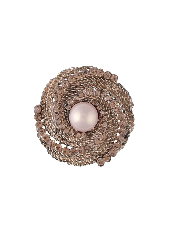 Antique Colour Vintage Design Diamond & Pearl Brooch