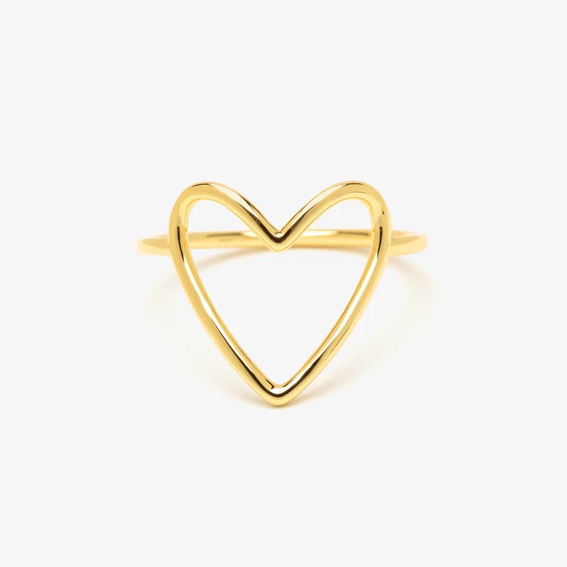 Gold Statement Heart Ring