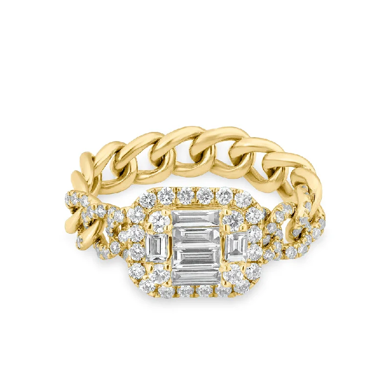 14KT Yellow Gold Baguette Diamond Nikolina Ring