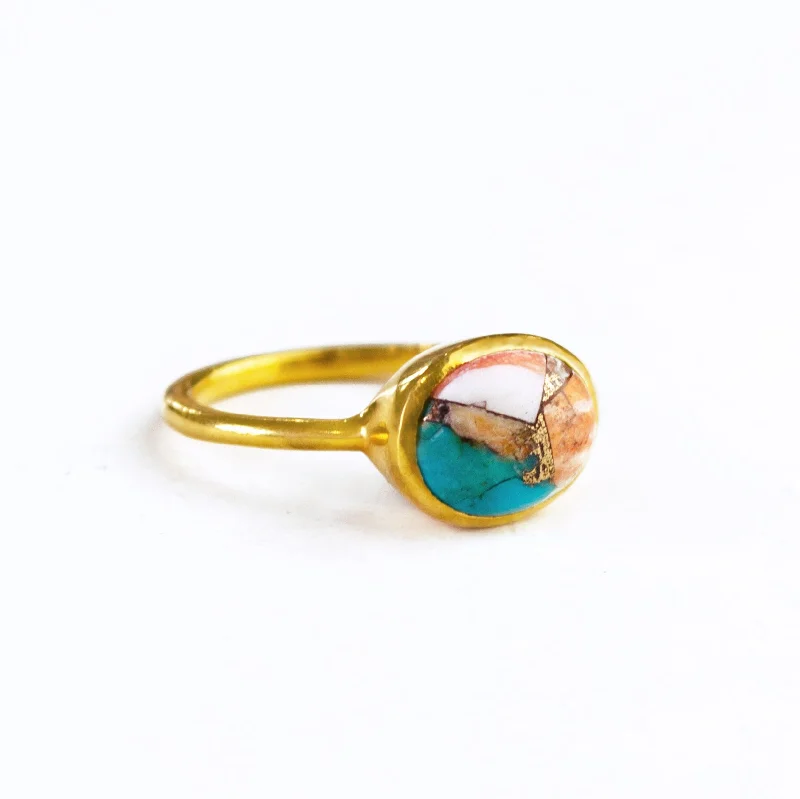 Mohave Turquoise Oval Bezel Ring : December Birthstone