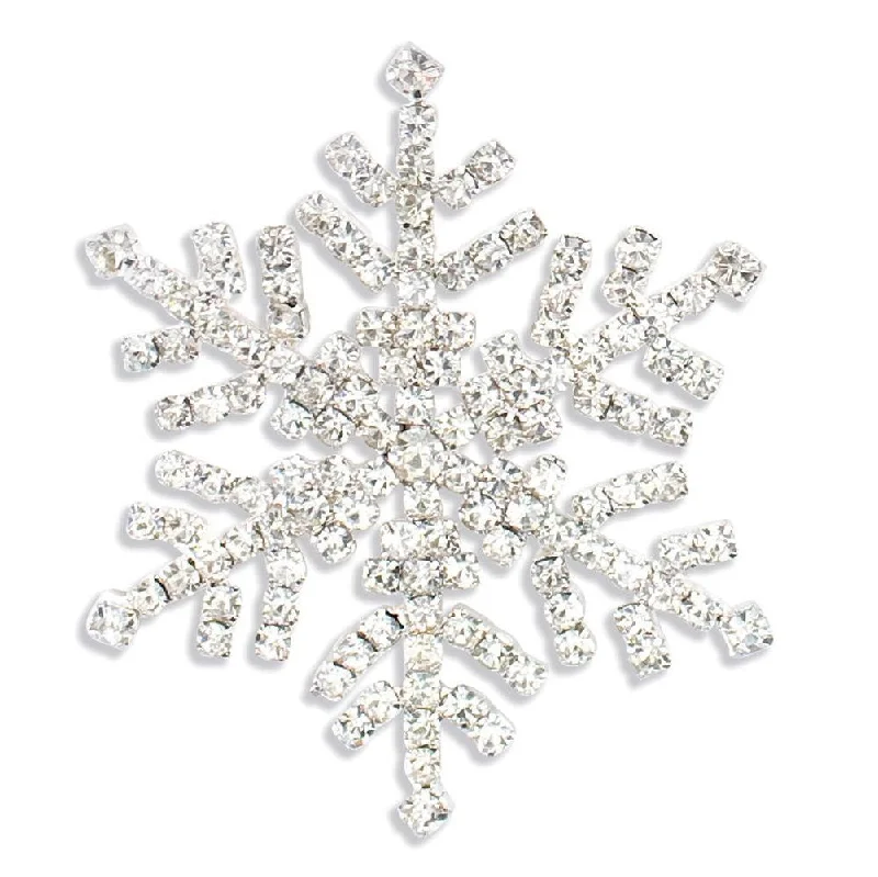 Holiday Brooch Pin Crystal Snowflake