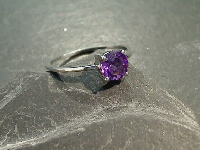 Size 9 Amethyst, Sterling Silver Ring