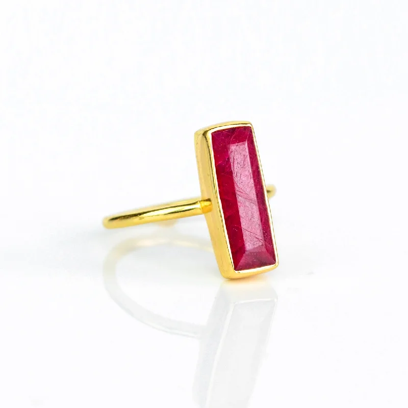 Ruby Bar Ring : July Birthstone