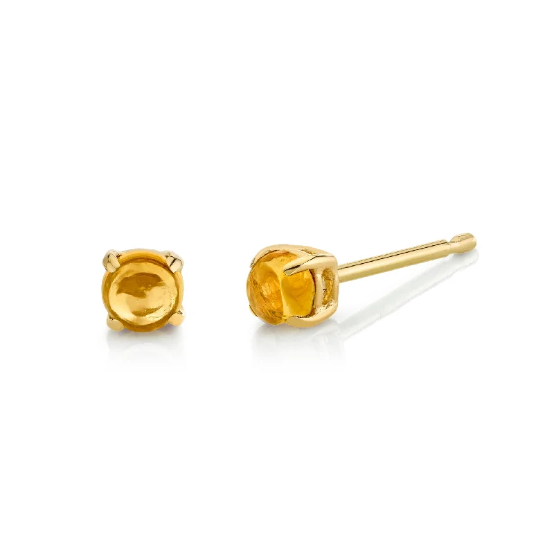 Baby Cab Studs - Citrine