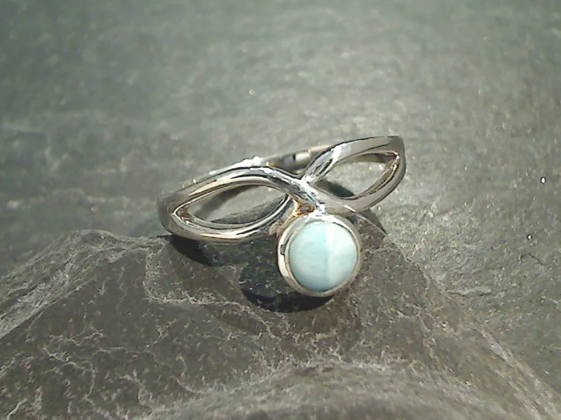 Size 6.75 Larimar, Sterling Silver Ring