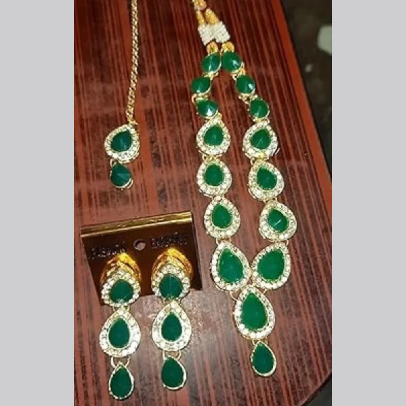 Lalita Creation Gold Plated Crystal Stone  Necklace Set