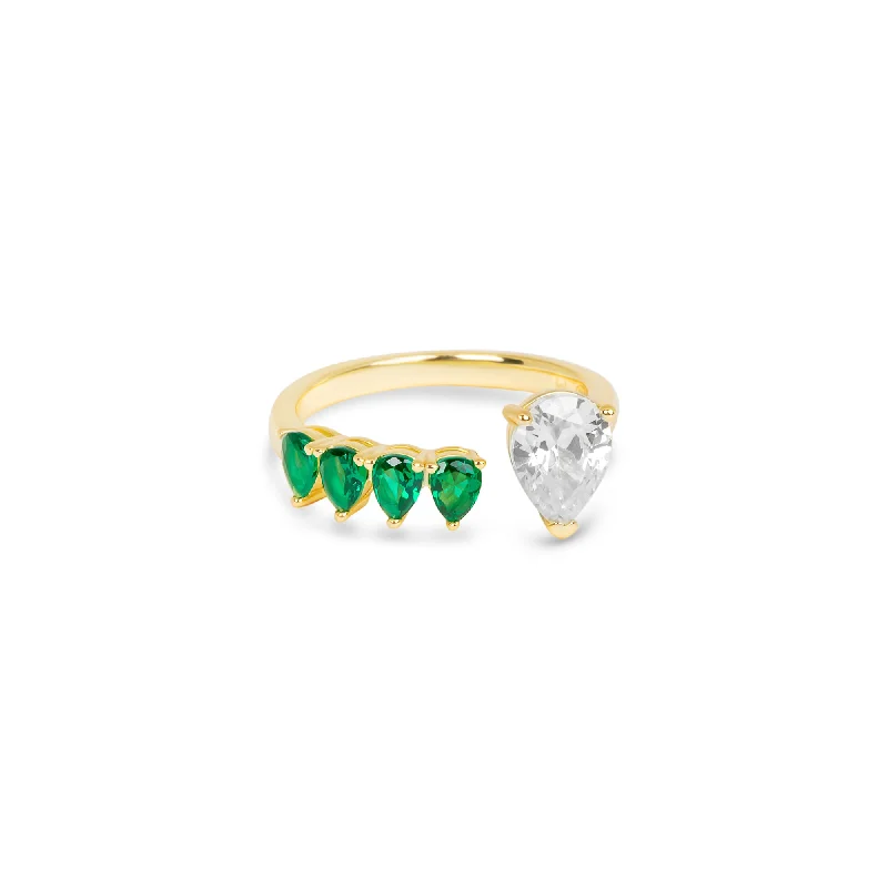 THE PEAR CUT EMERALD RING