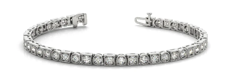 14K Diamond Migrain Bez/Prong Tennis Bracelet