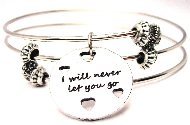 I Will Never Let You Go Triple Style Expandable Bangle Bracelet