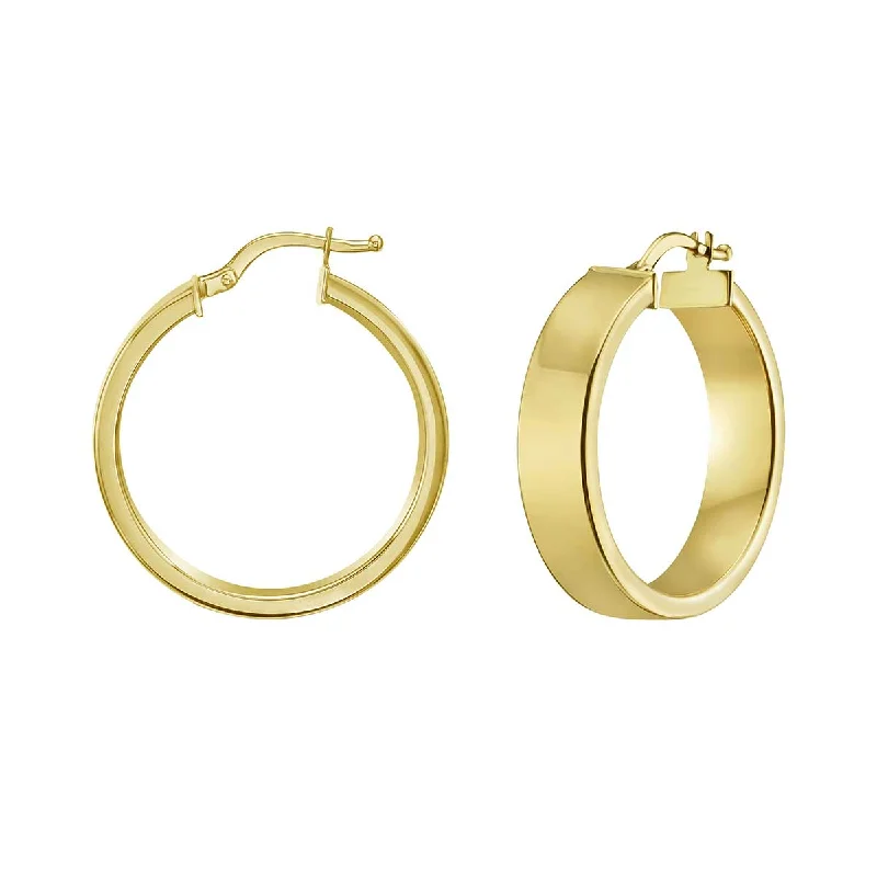 Square Tube Hoop Earrings in 14k Gold