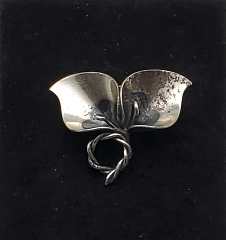 Jewelart - Vintage Sterling Silver Calla Lilies Brooch