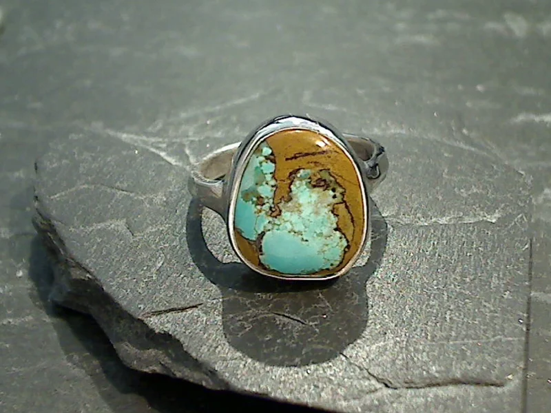 Size 8.5 Turquoise, Sterling Silver Ring