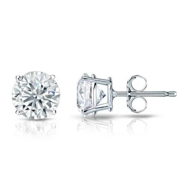 Auriya Platinum GIA Certified 4.70-Carat TDW Round Diamond Stud Earrings