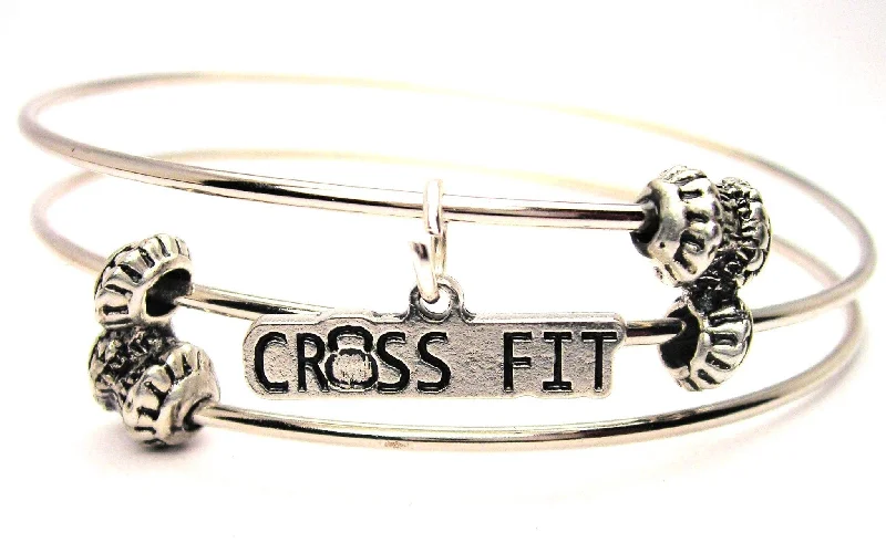 Cross Fit Triple Style Expandable Bangle Bracelet