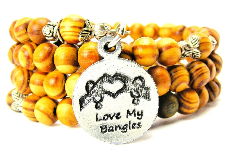 Love My Bangles Natural Wood Wrap Bracelet